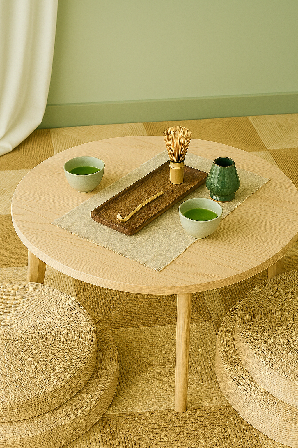Natural Straw Sitting Mat - Japanese Tatami Cushion for Meditation, Yoga, and Tea
