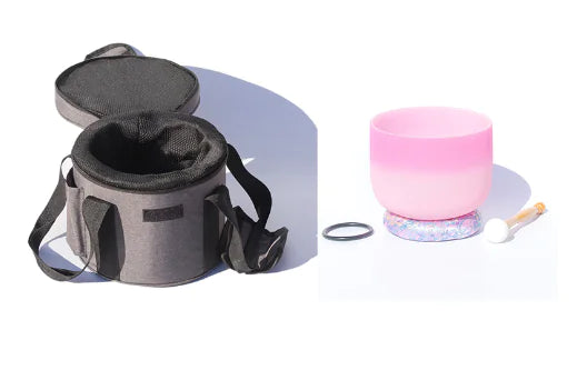 Dual-tone Rose Pink Crystal Singing Bowl for Sound Therapy